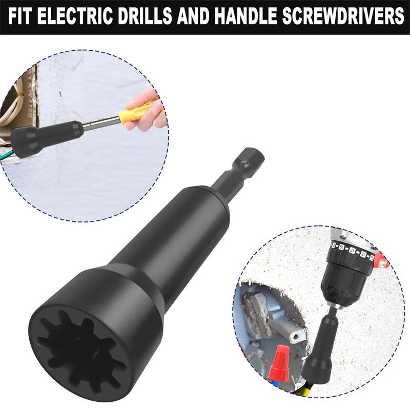 Wire Twisting Tool Spin Wire Twister Connector Socket For Drill With Shank Wire Nut Driver Twisting Adapter For Power Drill