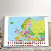 Evropská mapa-Politické rozložení-s vlajkami,Vzdělávací plakát pro domácí kancelář, třídu,Cestovní/Vzdělávací pomůcky