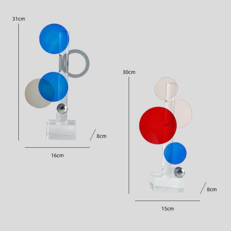 Glas Geometrische Kristallornamente Durchbrochener Ring Transparent Kreis Kristallskulptur Dekorative Figuren Heimdekoration