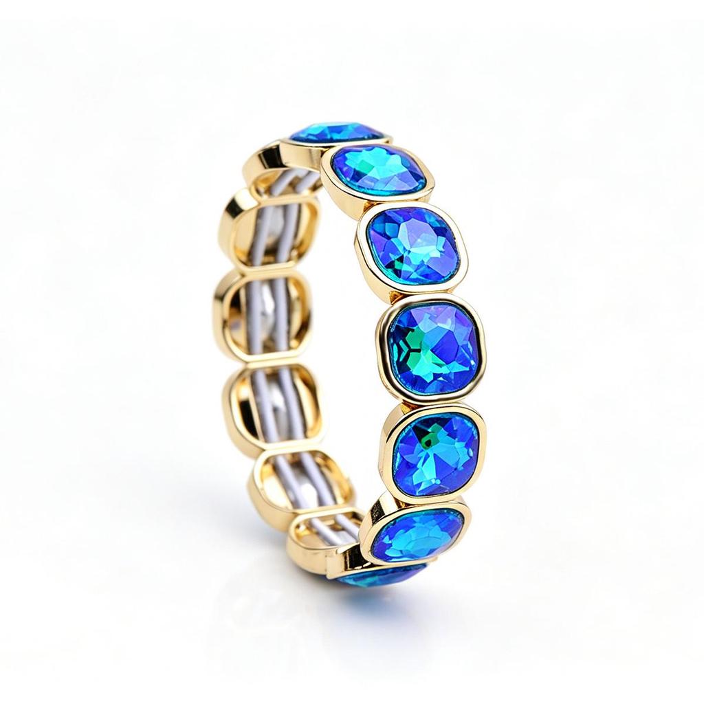 Colorful European Crystal Rhinestone Elastic Bridal Bracelet