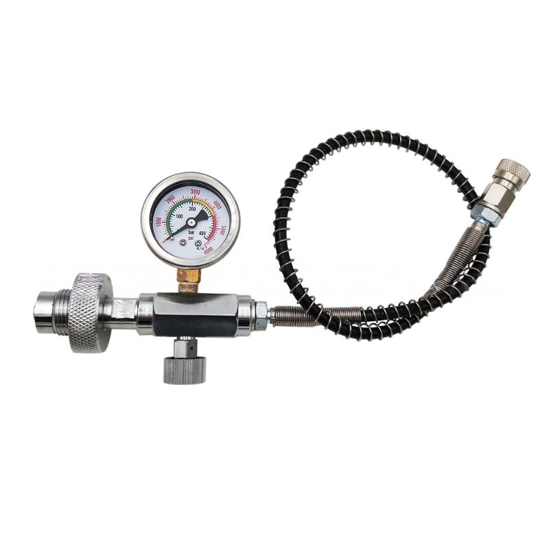1Pcs Air Diving Din G5/8 Connect Fill Station Filling Charging Adaptor Valve Hpa 6000Psi/400Bar Stainless Steel With 50Cm Hose