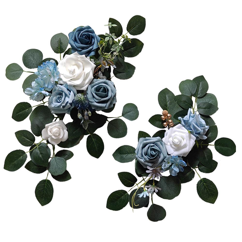 Wedding decor (pack of 2) Welcome Sign Flower Backdrop Garland For Ceremony Reception Wall Easel Outdoor Board Head Table Decor
