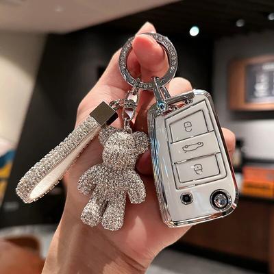 Fashion TPU Car Key Case Cover for Volkswagen VW Polo Golf 7 GTI MK7 Tiguan Passat Beetle Skoda Octavia A7 A8 Kodiaq Keychain