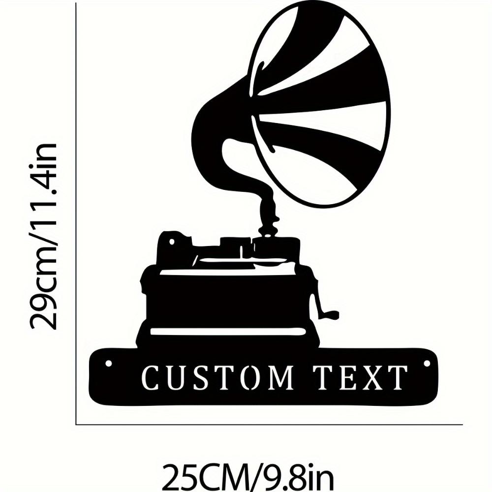 Ретро Граммофон Металлическая Настенная Табличка Индивидуальная Именная Табличка Винтажный Декор Дома