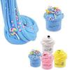 Furry Cloud Slime Kit – DIY Cotton Slime Set (Blue/White/Pink/Yellow), Stress Relief Squeeze Toy for Kids, Soft Colored Slime Clay