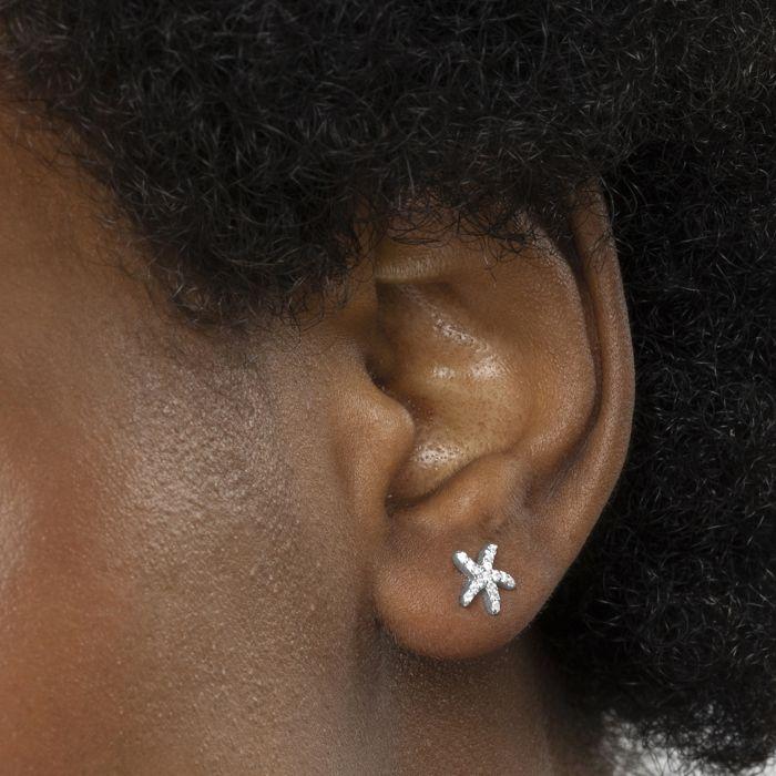 Boucles D'oreilles - Lamya - Argent 925 - Rhodié - Zircone - Taille Brillantante