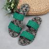 Summer Outer Wear One Word Flip Flops Printed Hollow Out Fashion Lightweight Casual Sandal Flops