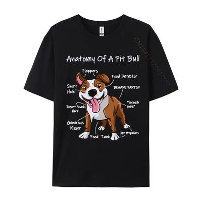 Anatomy Of A Pitbull Vintage Tshirt Black Cosie T Shirts for Men Cotton Tops Shirts Hip Hop Prevalent 3d Printed T Shirts