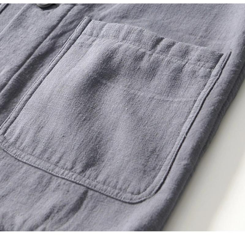 Chinese Style Winter Jacket Men Ramie Cotton Fleece Coat Daily Casual Keep Warm Button Jacket Traditional Men Clothing