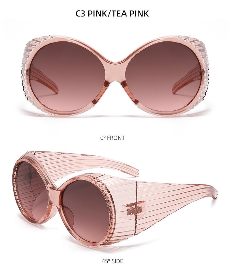 Two Circles Oversized Round Frame Trendy Punk Sunglasses - T1021