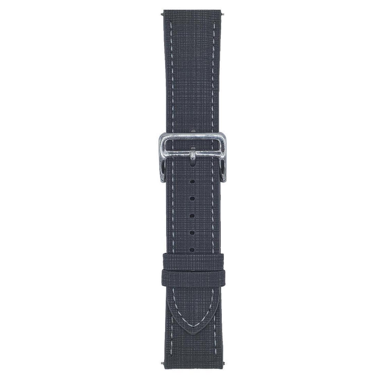 

For Samsung Galaxy Watch7 44mm/40mm Watch Band 20mm Braided Checkered Pattern Leather Wrist Strap Black