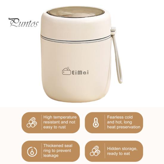 Insulated Soup Cup for Hot Food Kids Stainless Steel Vacuum Food Jar with Spoon Leak Proof Wide Mouth Thermal Lunch Container