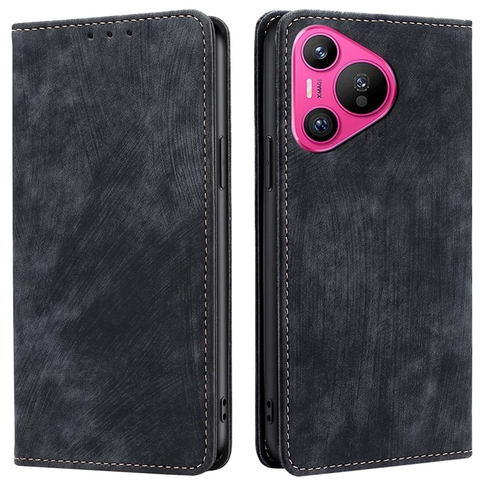 For Huawei Pura 70 Case RFID Blocking PU Leather Wallet Stand Anti-scratch Phone Cover