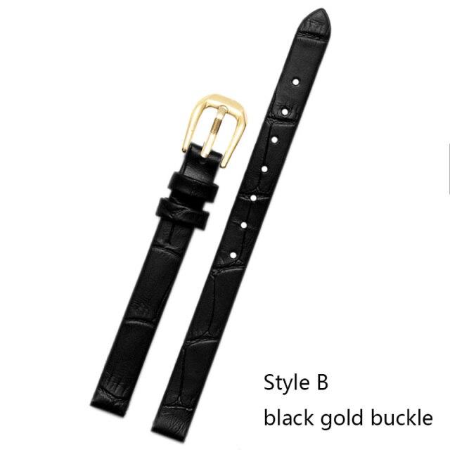 

Натуральний шкіряний браслет для годинників. Жіночий модний ремінець для годинників. Наручні годинники. Міні-ремінець. 12mm