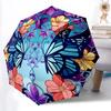 1pc Butterfly Flowers Automatic Open/Close Umbrella, Portable Folding Umbrella, Compact Travel Umbrella For078