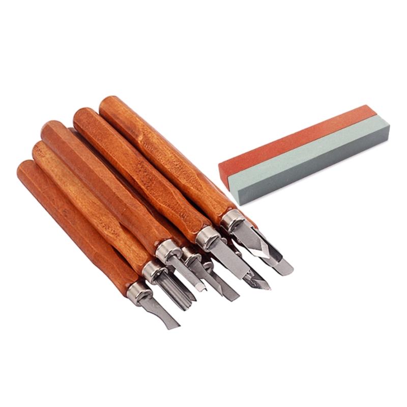 Wood Carving Knife Set 12Pcs Hand Carving Tool Set with Whetstone for DIY Sculpture Carpenter Experts and Beginners