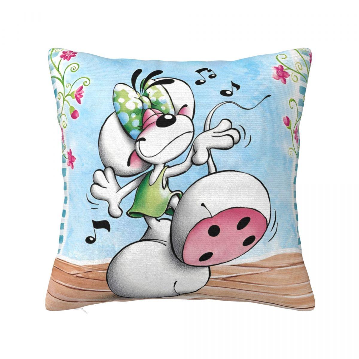 

D-Diddles Pillow Case Diddl Catoon Cushion Covers Novelty Zippered Decorative Pillowcover for Car 45x45cm 12x12Inch