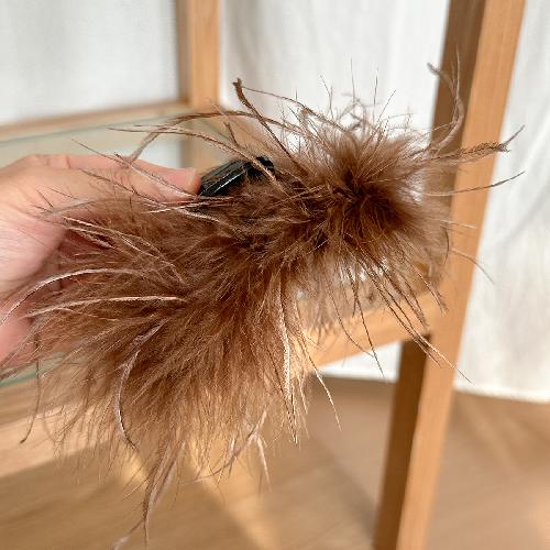 

Korean New High-end Headgear, Black Feathers, Grab Clips, Ostrich Hair, Back of Head, Disc Hair, Girl Hair Clips кофейный
