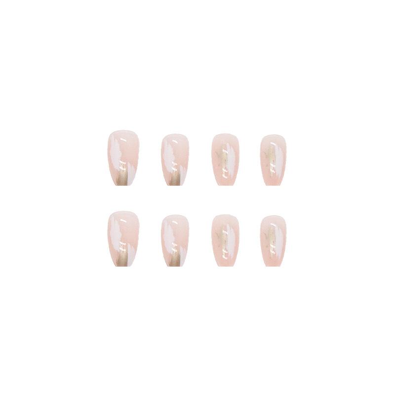 24pcs/set Quick Nails Smudged False Nail Stickers Ballerina Manicure