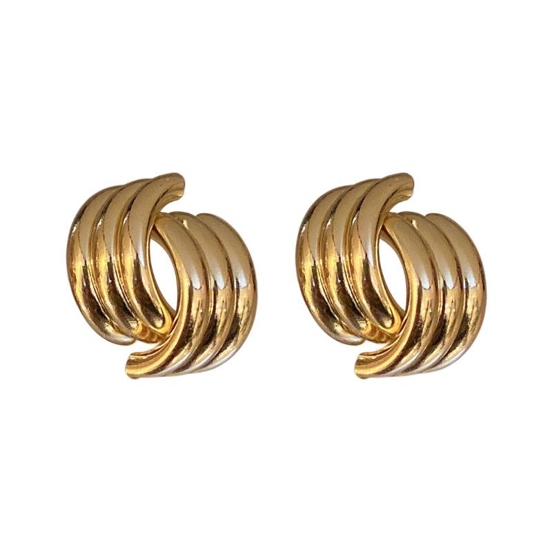 Korean Fashion Geometric Earrings for Women 2025 New In Europe and America Simple Stud Earring Temperament Minimalist Zircon