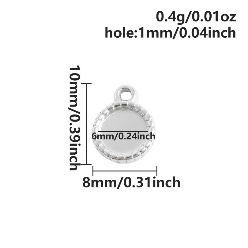 

6pcs New Steel Color Cabochon Charm No Fade Oval Round Water Droplet Pendant Metal DIY Stainless Steel Charms For Jewelry Making