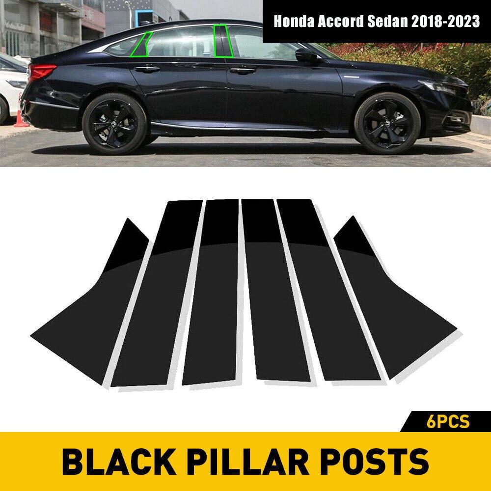 6pcs/set Car B Pillar Trim Stickers Window Column Post Decorative Cover Protective Film for Honda Accord Sedan 2018-2022