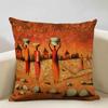 Portrait Oil Painting Cushion Cover African National Style Living Room Sofa Art Decoration Pillow Bedding 45x45cm Cover Pillows
