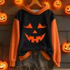 Ladies' Casual And Fashionable Halloween Printed Long Sleeved Hooded Warm Shirt Loose And Comfortable Hoodie