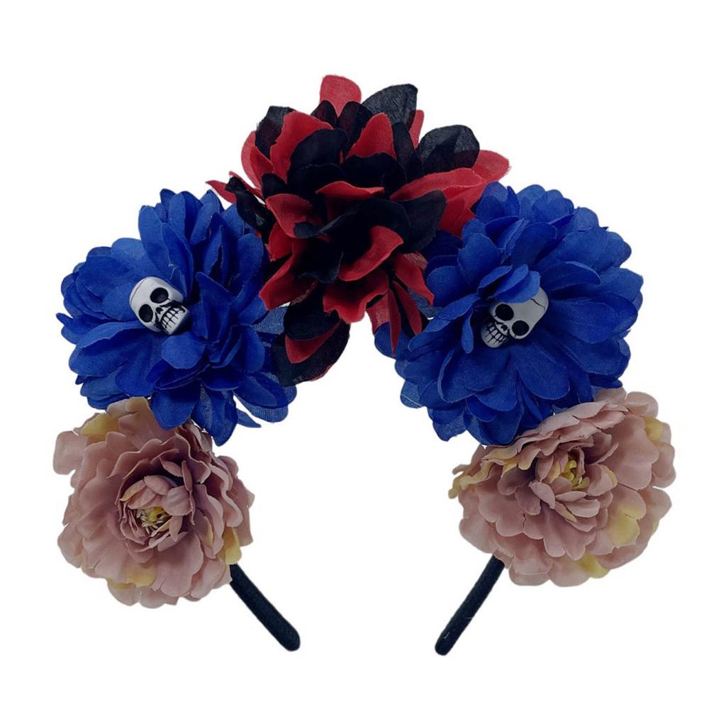 Witch Skull Dark Flower Headwear Party Sexy Headband Devil Skull Animation Hair Hoop for Live Show Role Play