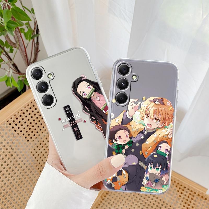 Anime Cartoon vzorované měkké průhledné silikonové pouzdro pro Samsung A55 M35 S24 Xiaomi Redmi Note 13 Poco C65 iPhone fotoaparát nárazuvzdorný ochranný kryt