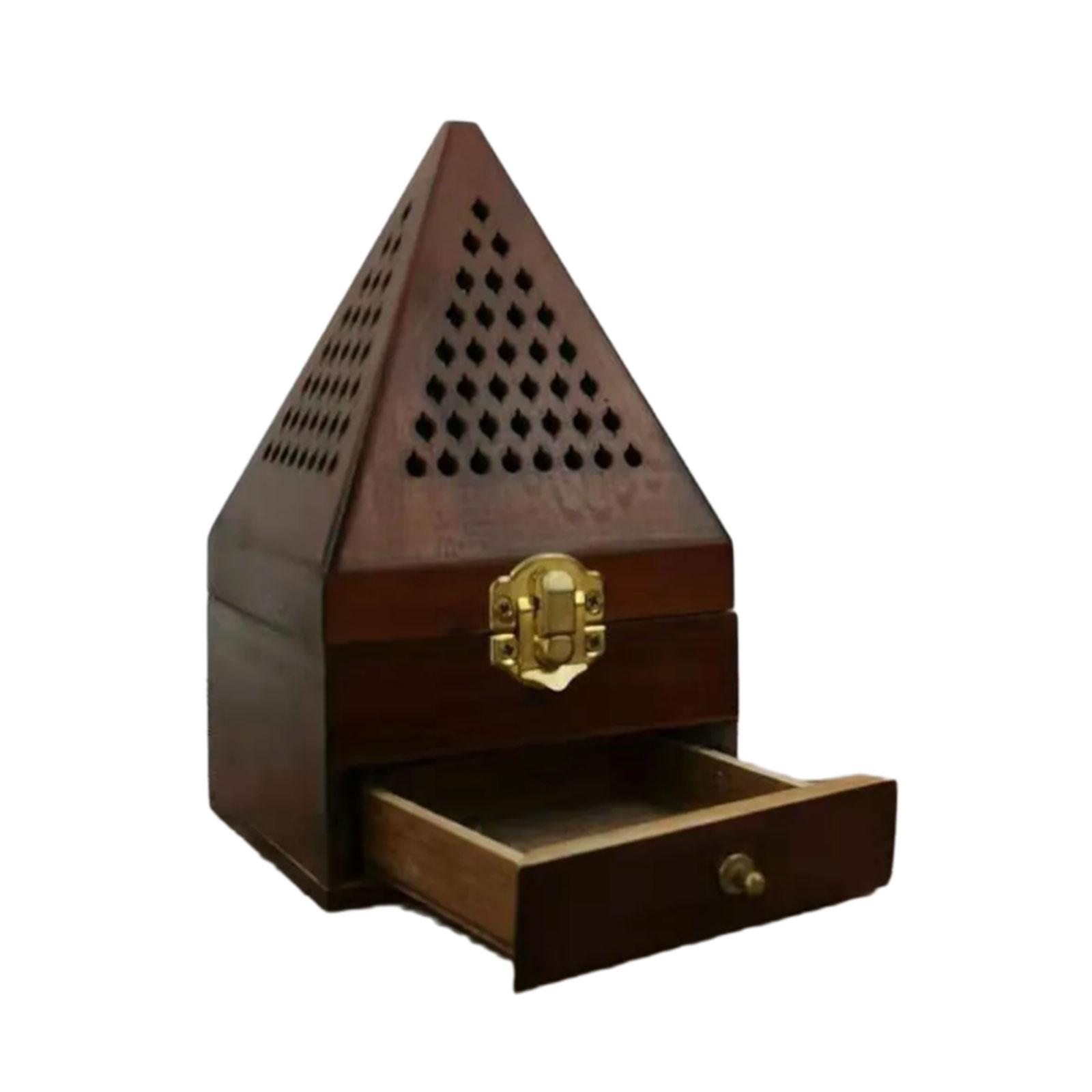 

Artisanal Pyramid Incence Burning Unique Wood Structure Holder Housewarming Gift Incence Stand 1 бордовый