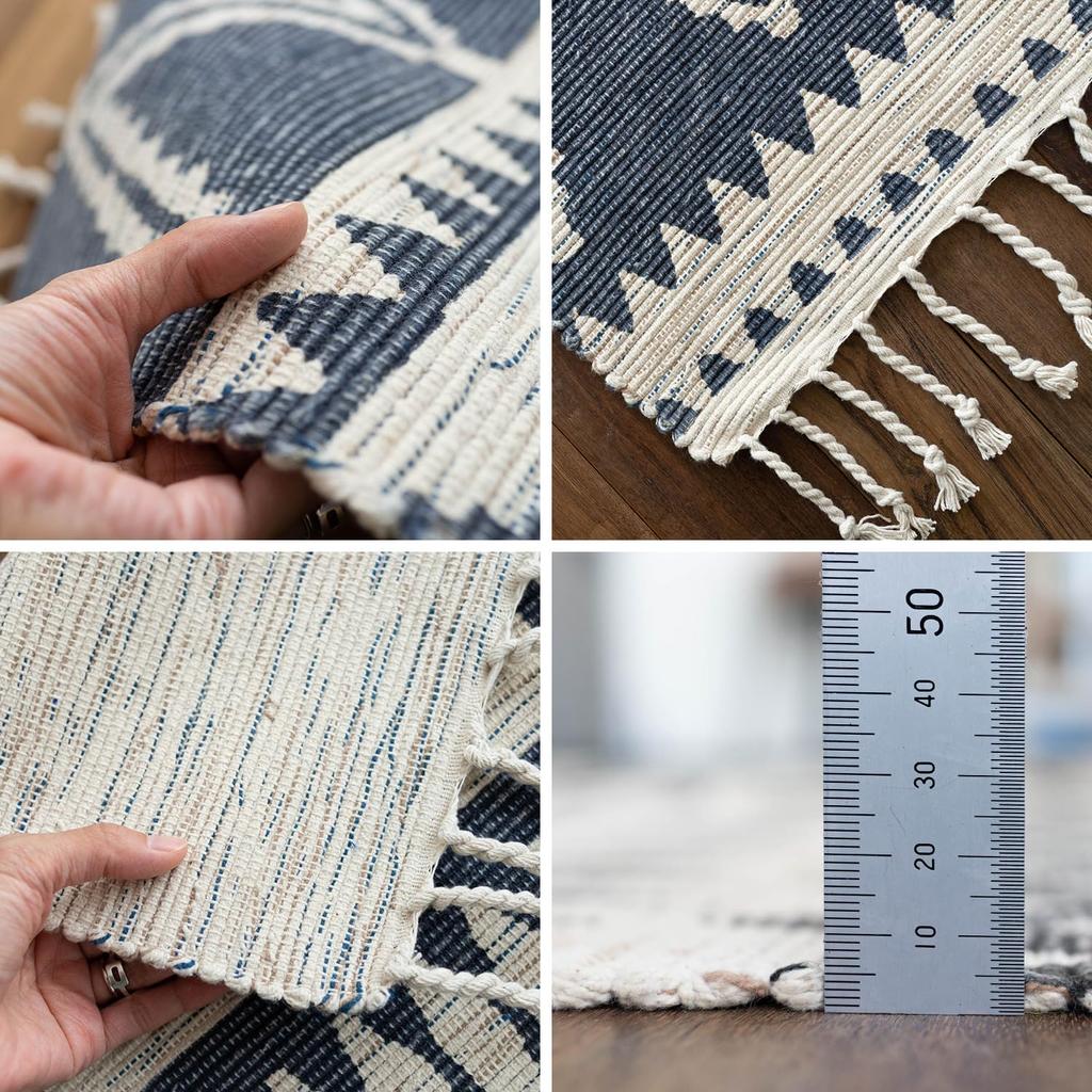 sayang sayan Native Pattern Geometric Rug Carpet 200x250 Cm 3 Tatami Navy Hand Woven