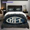 Biancheria da letto artistica con stemma Inter Milan (1 * copripiumino + 2 * federa, senza nucleo) Copripiumino e federa morbidi e confortevoli