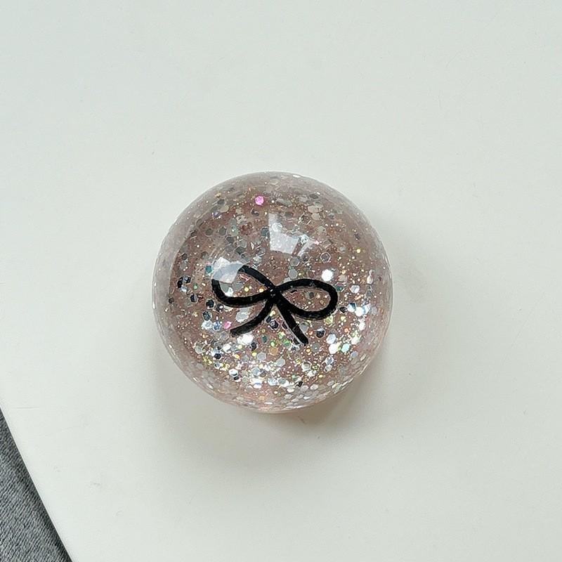 

Solid Color Bow Sequin Spherical Phone Airbag Holder Adhesive Type Extendable TV Watching Binge Support Stand Desktop