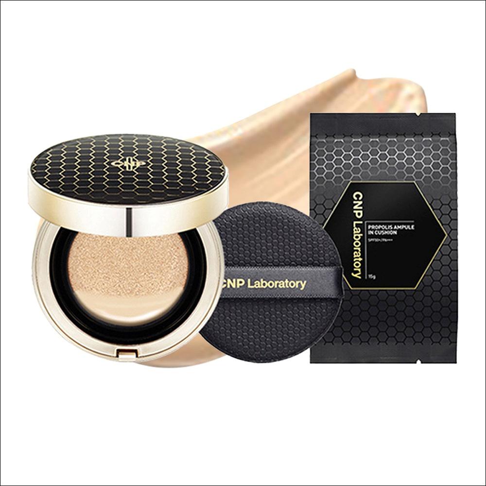 

[CNP Laboratory] Propolis Ampule In Cushion Set (15g+Refill) - SPF50+ PA+++, Radiant Honey Glow, Deep Nourishing K-Beauty Cushion 21 Light Beige, 1EA