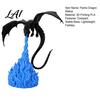 Stable Base Dragon Statue 3D Printed Fire-Breathing Statue Mystical Figurine with Flame Decor Base Fantasy Desktop Ornament for Bookshelf,