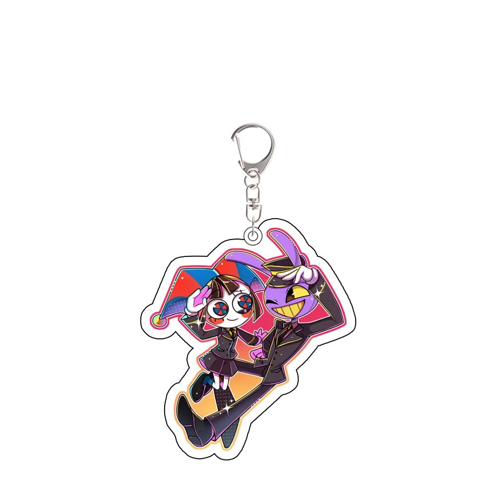 

For TADC Pomni Jax Anime Peripheral Acrylic KeyChain Custom Cartoon Cute Exquisite Backpack Pendant Accessories Festival Gift