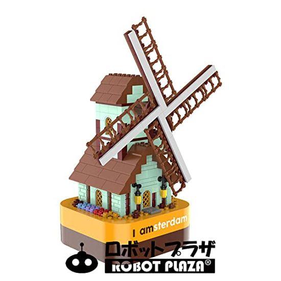 ROBOT PLAZA Block Toy Music Box 425 Pieces Children Educational Toy Birthday Gift (Windmill)