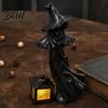 Faceless Witch Ornament Hanging Lantern Ornaments Hand-Held Spider Web Hollow Lantern Elegant Halloween Home Decor Gothic Texture Theme for Desktop