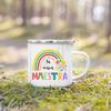 Best Teacher in The World Printed Enamel Mug Coffee Milk Cups Outdoor Handle Camping Cup Teacher's Day Thanks Gifts for Teachers