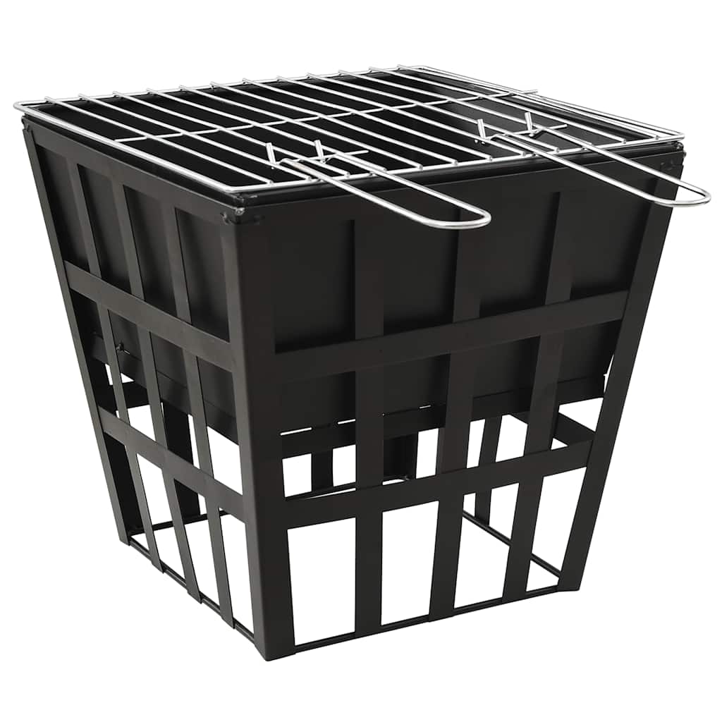 2 in 1 Fire Pit and Grill 34 x 34 x 48 cm Steel
