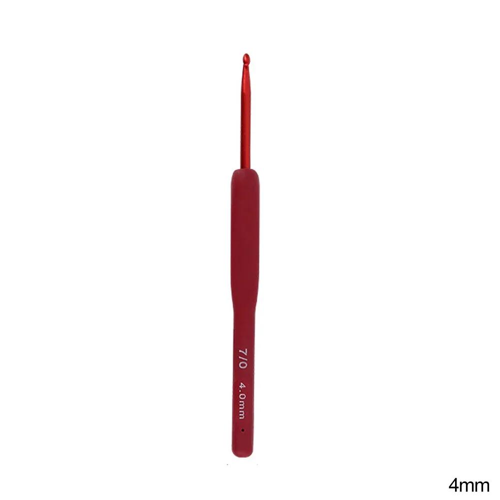 Simple Rubber Crochet Hooks Set Needle Handle Frosted Aluminum Handmade DIY Hook Head Crochet Sweater Weaving
