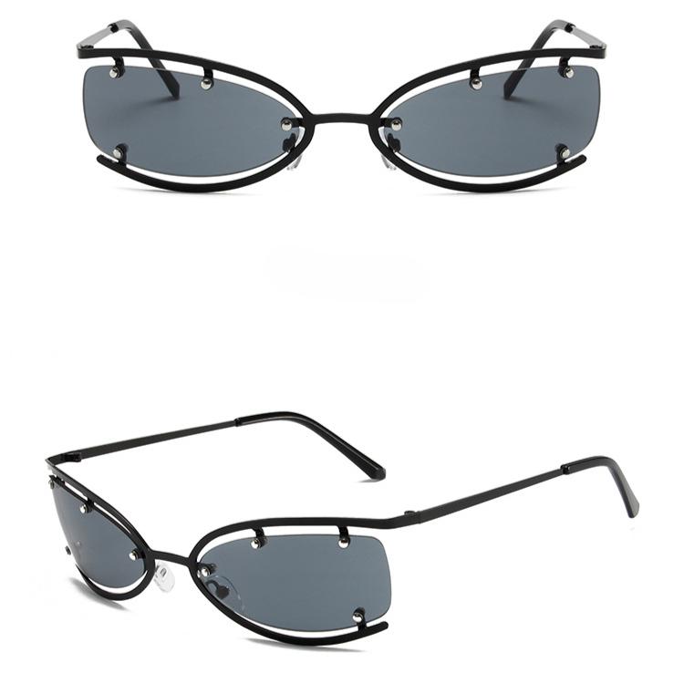 Women's sunglasses, punk style metal personality street photography, fashionable driving beach sunglasses