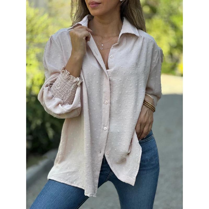 

Новая однотонная свободная повседневная рубашка с воротником поло на пуговицах для женщин XXL хаки