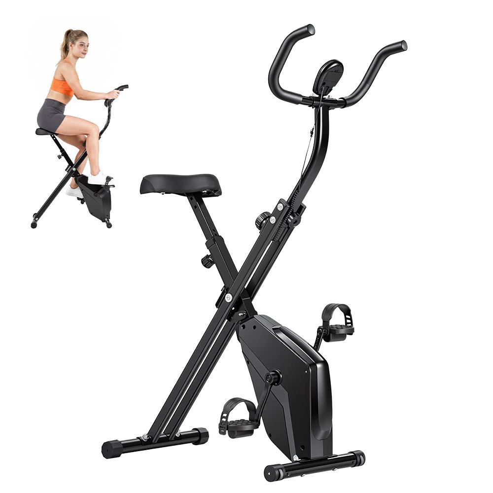 iScooter YZJ-508 Folding Exercise Bike with 16 Adjustable Resistance Levels Smart LCD Display and 120KG Maximum Weight Capacity Perfect Home Workout