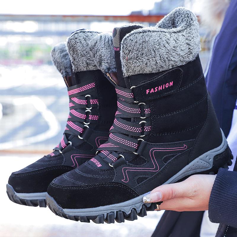 Plus Size Women's High-Top Snow Boots – Autumn/Winter Bestseller, Velvet Lined and Warm.