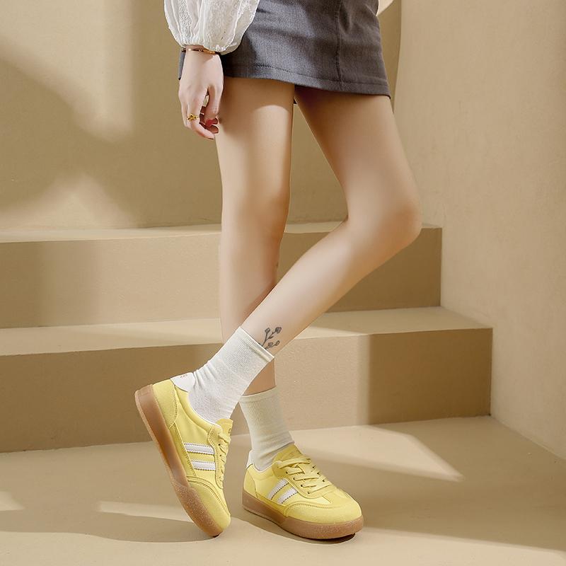 Fashion Sports Shoes Thick Sole Casual Board Shoes Women 2024 New Cowhide Everything Soft Sole Inside Increase De Training Shoes