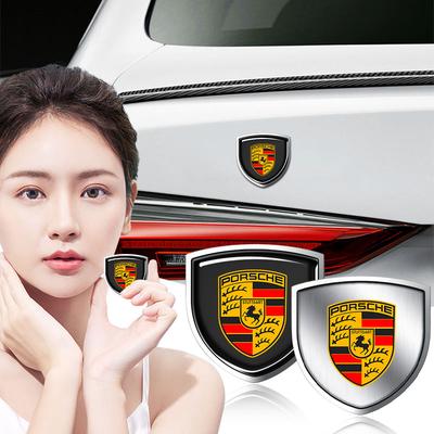 1Pcs 3D Metal Auto Door Shield Emblem Car Body Badge Sticker Styling For Boxster Cayenne Panamera Macan Cayman 911 918 996 917 991