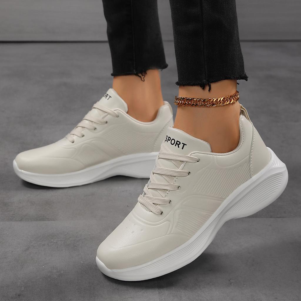 Celé černé tenisky dámské podzimní kožený povrch voděodolné měkká podrážka lehké čistě černé dlouhé stání bez unavení nohou pracovní obuv velká velikost