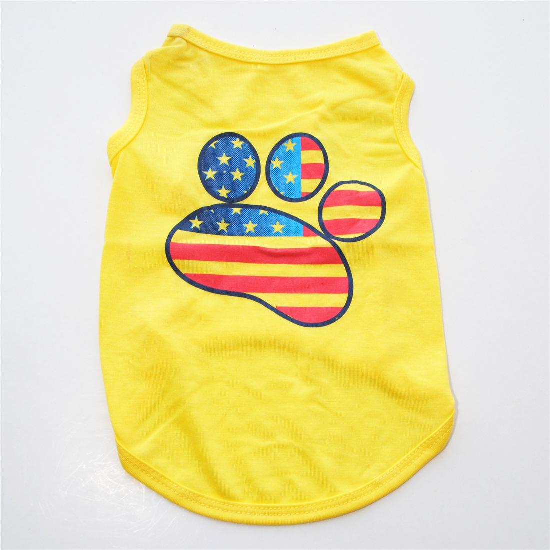 

Одежда для домашних животных Летний тонкий жилет для щенков День независимости XS жёлтый